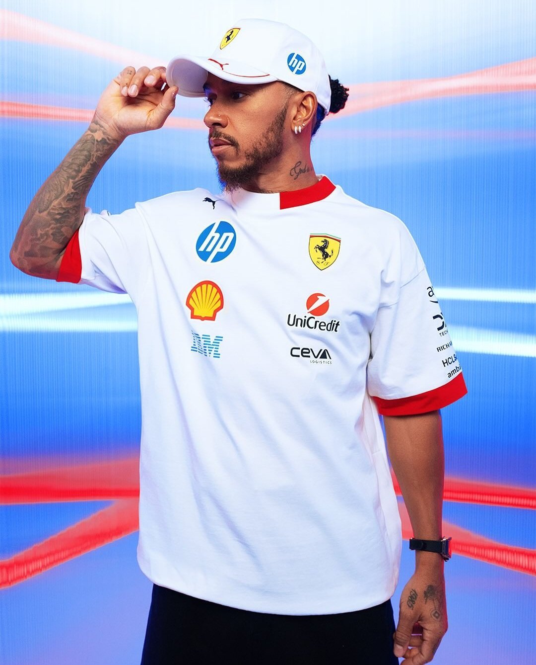 Scuderia Ferrari F1 PUMA Camiseta Oversized 2025 para Hombre Color Blanco